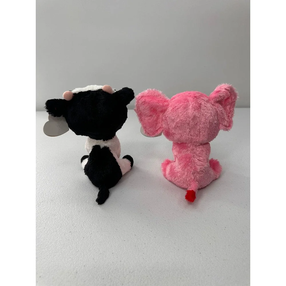 Ty Beanie Boos Butter Cow Tender Elephant Plush Stuffed Animal Toy Lot 6in Pink